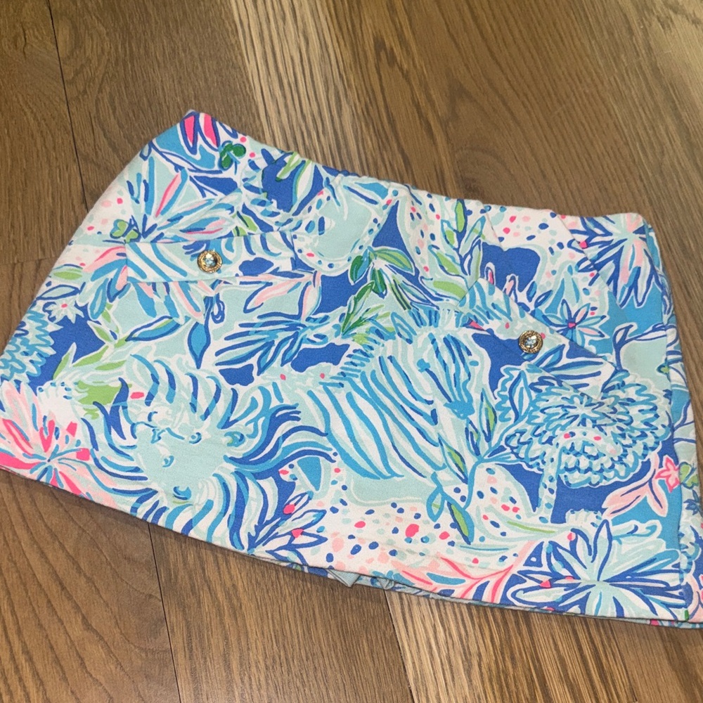 Lilly Pulitzer Skort in Blue and Pink Floral